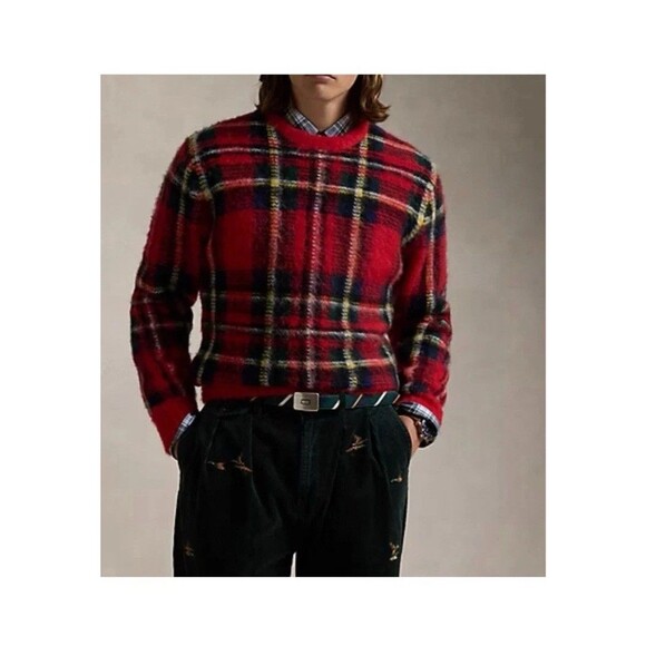 Polo Ralph Lauren Other - Polo Ralph Lauren Men's Plaid Wool-Blend Sweater Red SZ. S NWT$398